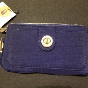 Baggallini Blue lisbon RFID wristlet